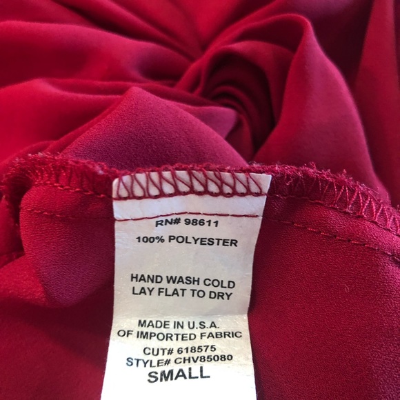 🌺 Eight Sixty Womens Red Blouse Shirt Size S - Picture 6 of 8